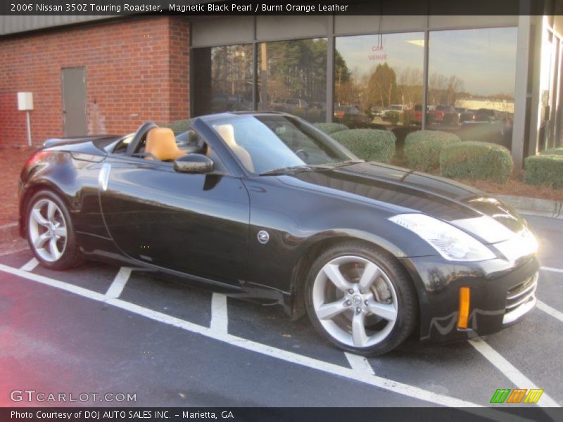 Magnetic Black Pearl / Burnt Orange Leather 2006 Nissan 350Z Touring Roadster