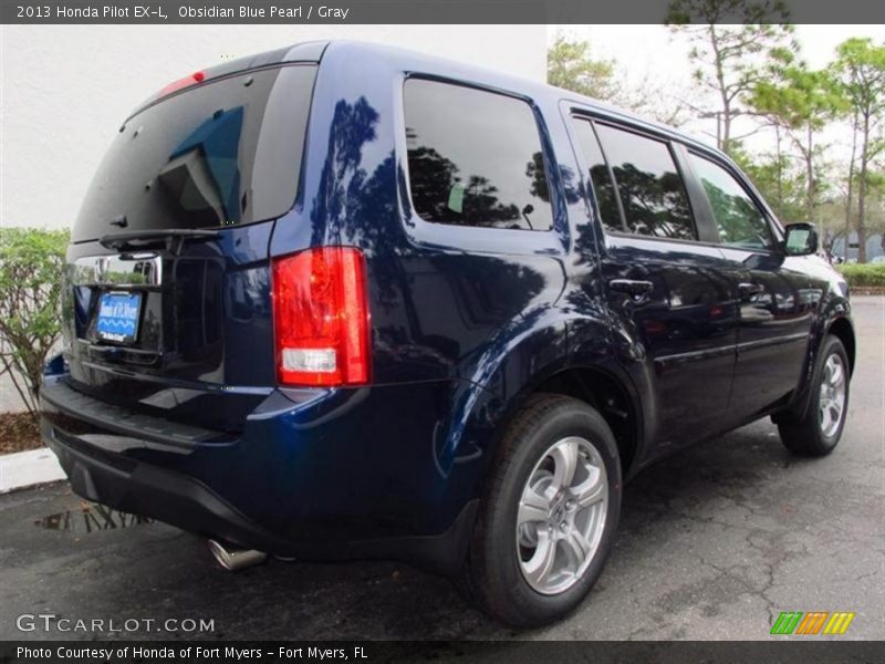 Obsidian Blue Pearl / Gray 2013 Honda Pilot EX-L