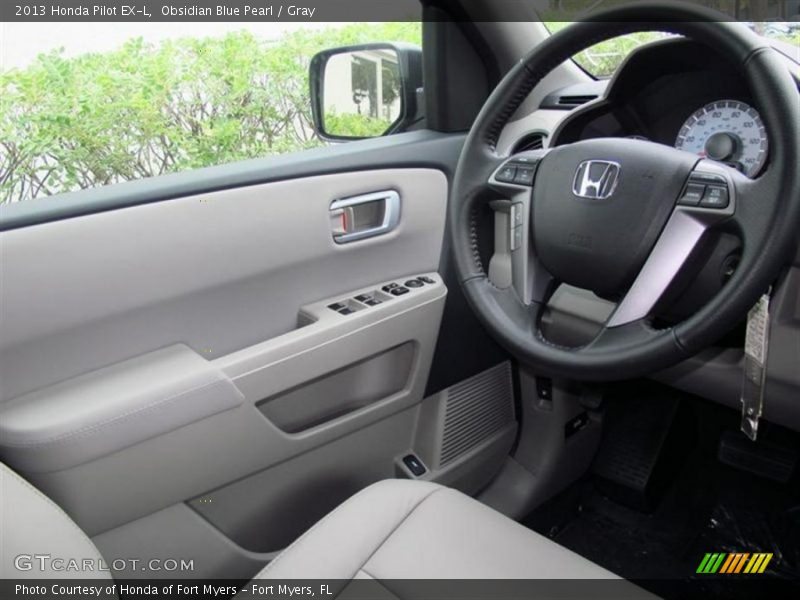 Obsidian Blue Pearl / Gray 2013 Honda Pilot EX-L