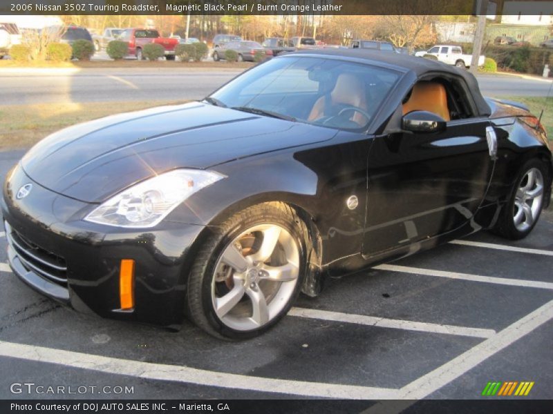 Magnetic Black Pearl / Burnt Orange Leather 2006 Nissan 350Z Touring Roadster