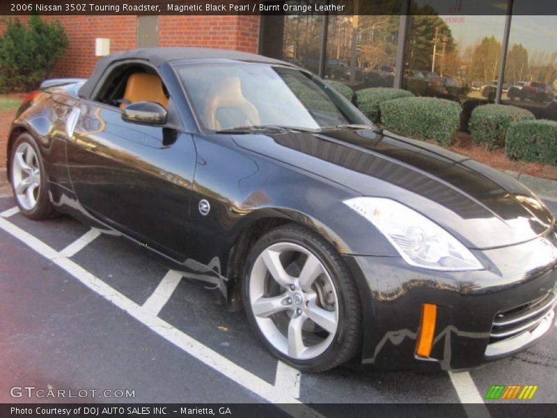 Magnetic Black Pearl / Burnt Orange Leather 2006 Nissan 350Z Touring Roadster