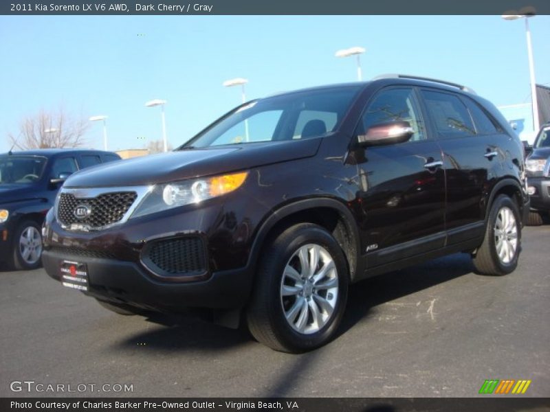 Dark Cherry / Gray 2011 Kia Sorento LX V6 AWD