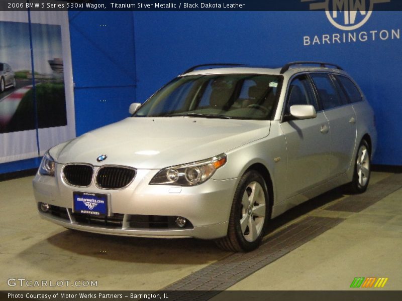 Titanium Silver Metallic / Black Dakota Leather 2006 BMW 5 Series 530xi Wagon