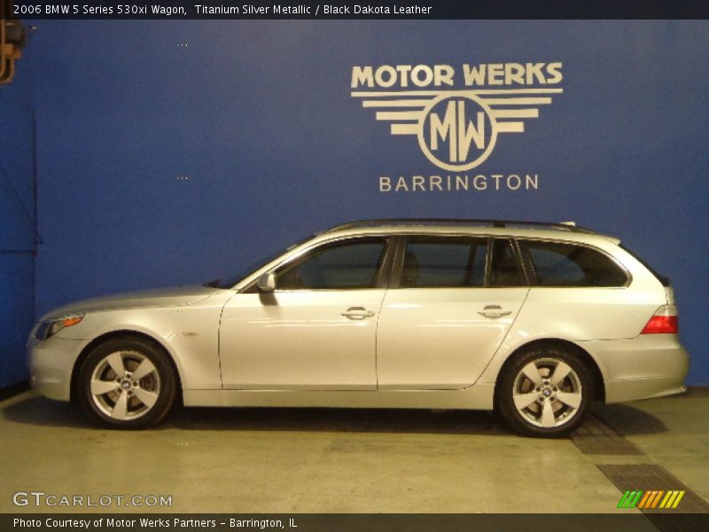 Titanium Silver Metallic / Black Dakota Leather 2006 BMW 5 Series 530xi Wagon