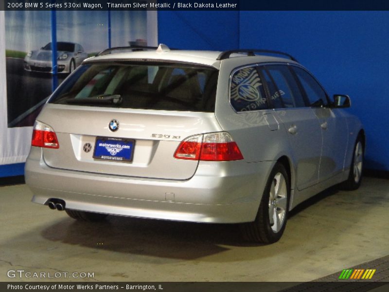 Titanium Silver Metallic / Black Dakota Leather 2006 BMW 5 Series 530xi Wagon