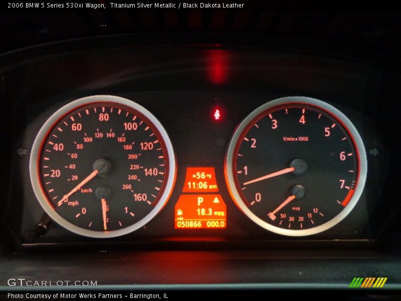 Titanium Silver Metallic / Black Dakota Leather 2006 BMW 5 Series 530xi Wagon