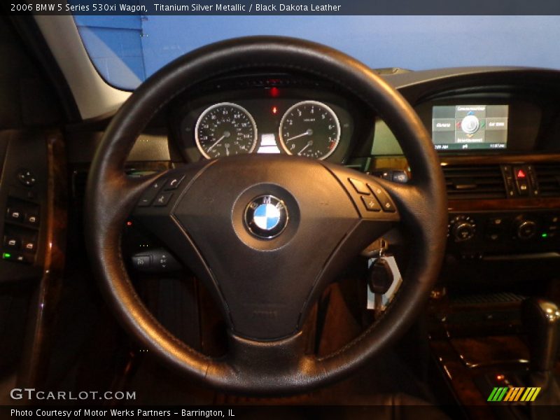 Titanium Silver Metallic / Black Dakota Leather 2006 BMW 5 Series 530xi Wagon