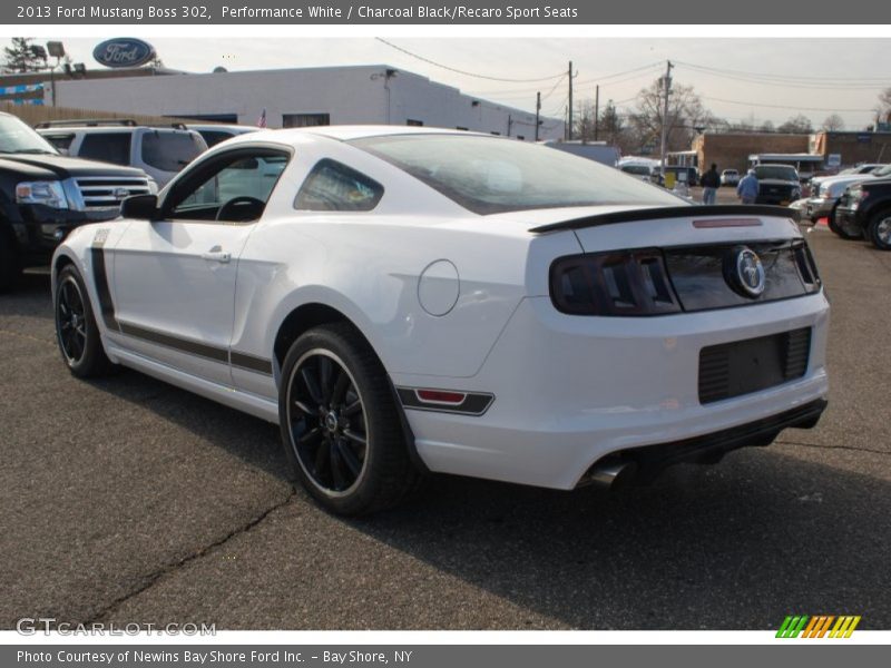 Performance White / Charcoal Black/Recaro Sport Seats 2013 Ford Mustang Boss 302