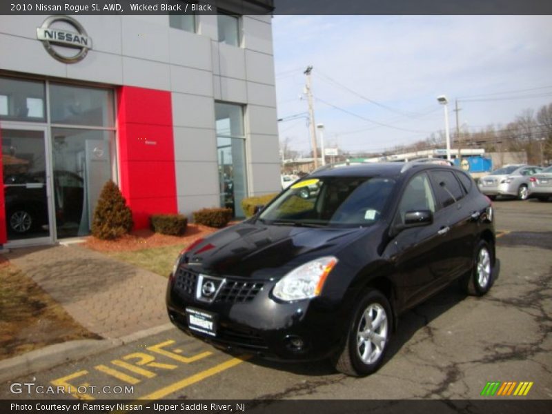 Wicked Black / Black 2010 Nissan Rogue SL AWD
