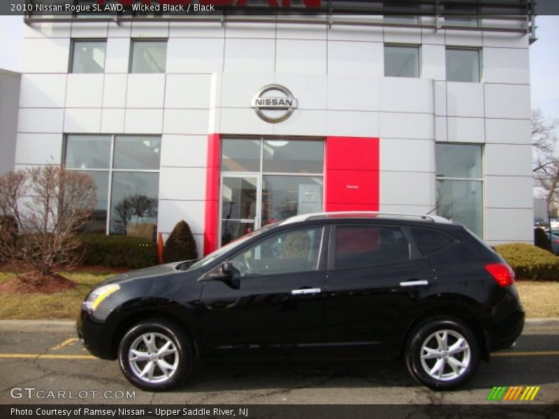 Wicked Black / Black 2010 Nissan Rogue SL AWD