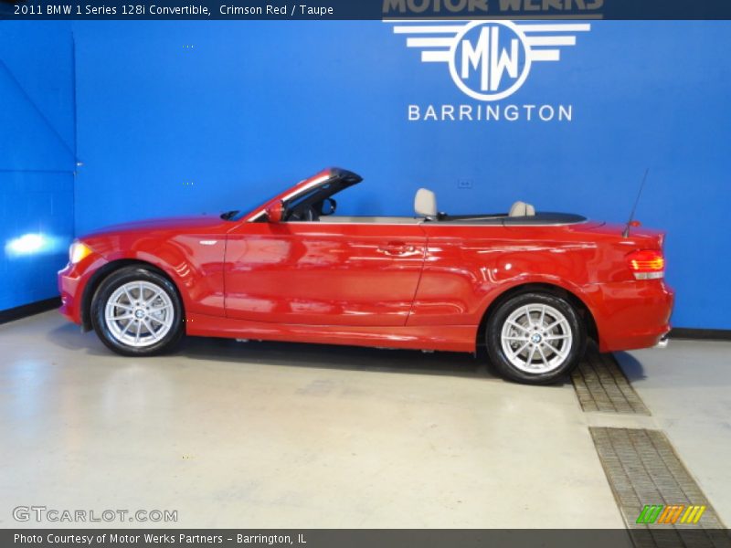 Crimson Red / Taupe 2011 BMW 1 Series 128i Convertible
