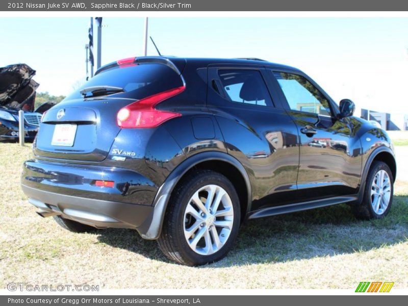 Sapphire Black / Black/Silver Trim 2012 Nissan Juke SV AWD