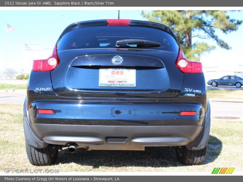 Sapphire Black / Black/Silver Trim 2012 Nissan Juke SV AWD
