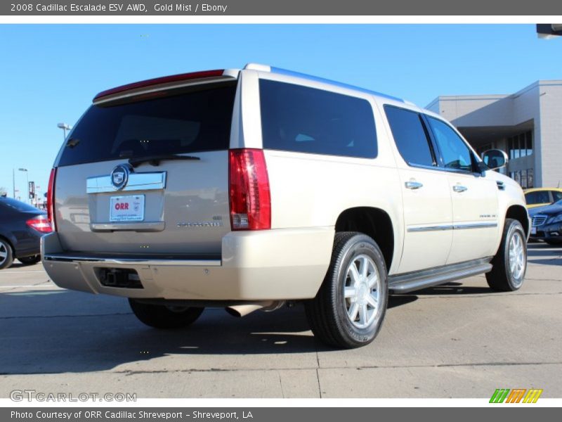 Gold Mist / Ebony 2008 Cadillac Escalade ESV AWD