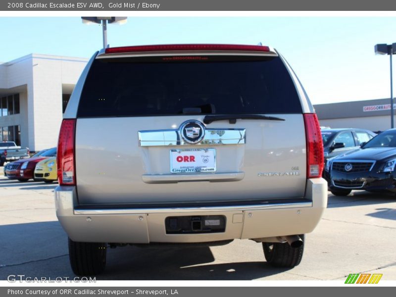 Gold Mist / Ebony 2008 Cadillac Escalade ESV AWD