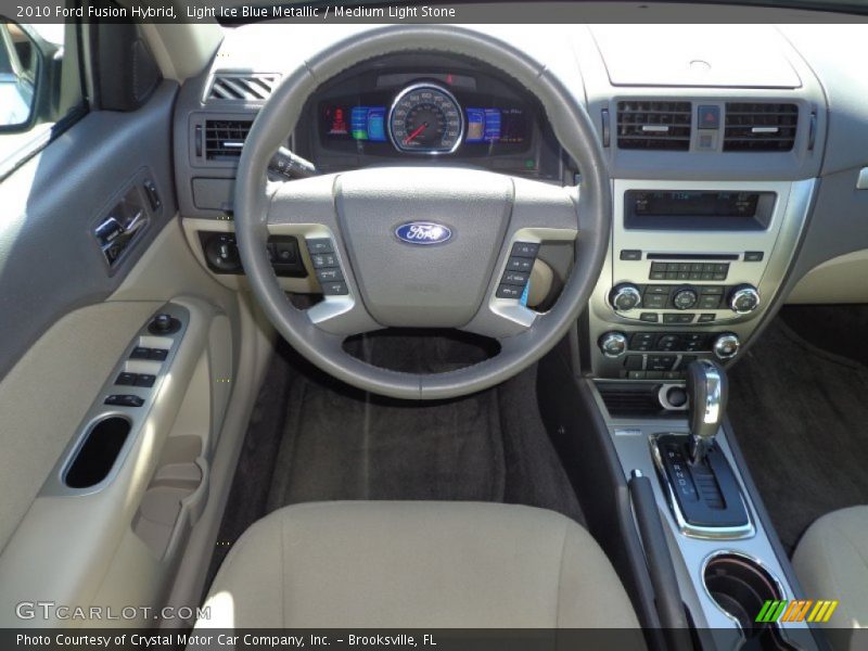 Light Ice Blue Metallic / Medium Light Stone 2010 Ford Fusion Hybrid