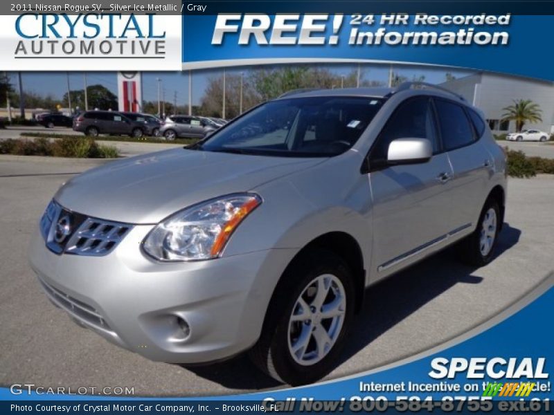 Silver Ice Metallic / Gray 2011 Nissan Rogue SV