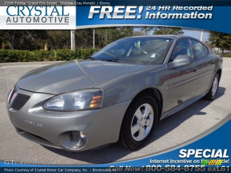 Shadow Gray Metallic / Ebony 2008 Pontiac Grand Prix Sedan