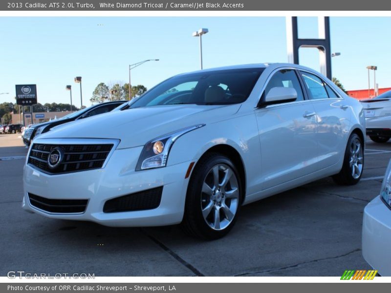 White Diamond Tricoat / Caramel/Jet Black Accents 2013 Cadillac ATS 2.0L Turbo