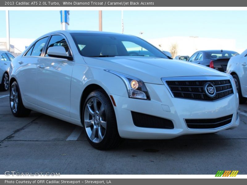 White Diamond Tricoat / Caramel/Jet Black Accents 2013 Cadillac ATS 2.0L Turbo