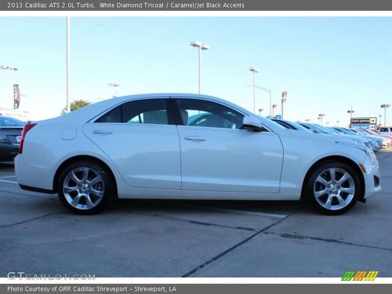 White Diamond Tricoat / Caramel/Jet Black Accents 2013 Cadillac ATS 2.0L Turbo