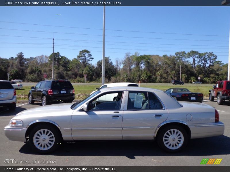 Silver Birch Metallic / Charcoal Black 2008 Mercury Grand Marquis LS