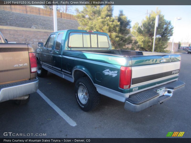 Pacific Green Metallic / Medium Mocha 1996 Ford F150 XL Extended Cab 4x4