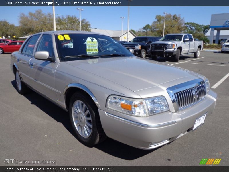 Silver Birch Metallic / Charcoal Black 2008 Mercury Grand Marquis LS