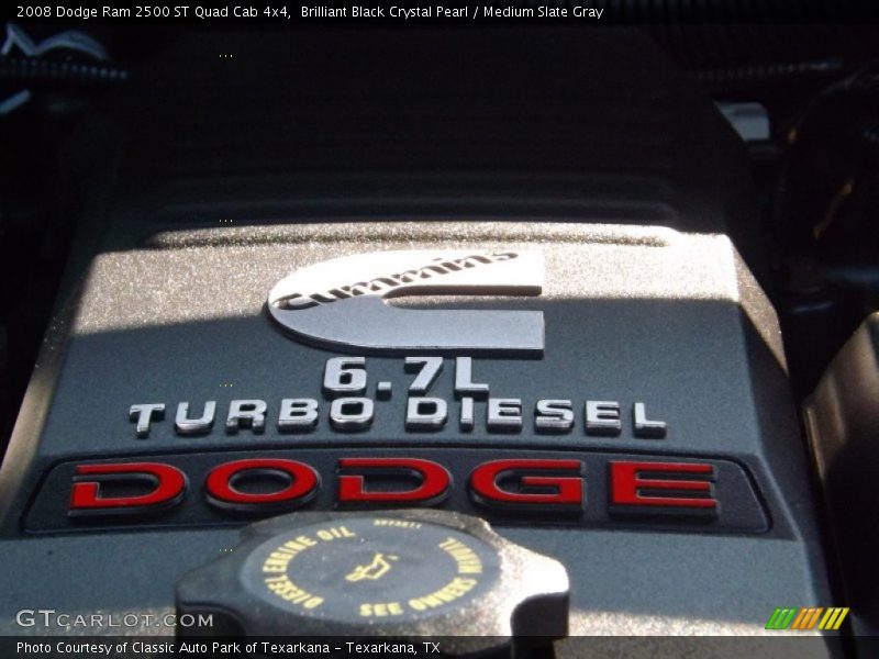Brilliant Black Crystal Pearl / Medium Slate Gray 2008 Dodge Ram 2500 ST Quad Cab 4x4