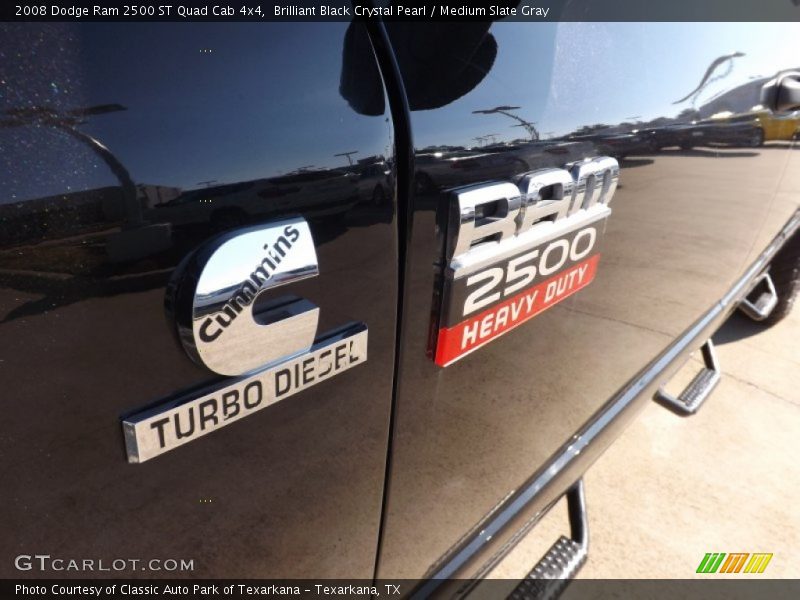 Brilliant Black Crystal Pearl / Medium Slate Gray 2008 Dodge Ram 2500 ST Quad Cab 4x4