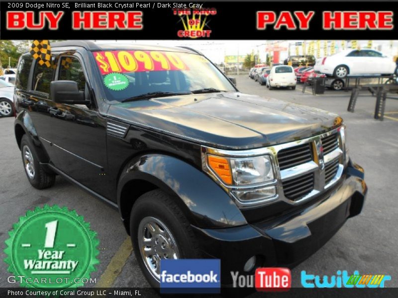 Brilliant Black Crystal Pearl / Dark Slate Gray 2009 Dodge Nitro SE