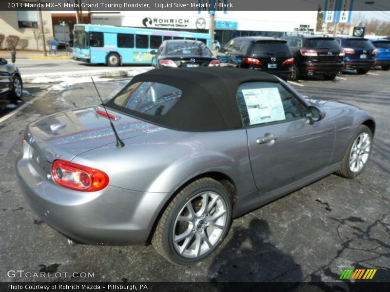 Liquid Silver Metallic / Black 2013 Mazda MX-5 Miata Grand Touring Roadster