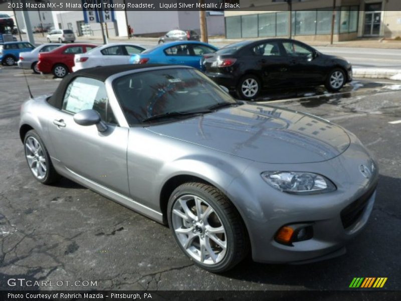 Liquid Silver Metallic / Black 2013 Mazda MX-5 Miata Grand Touring Roadster