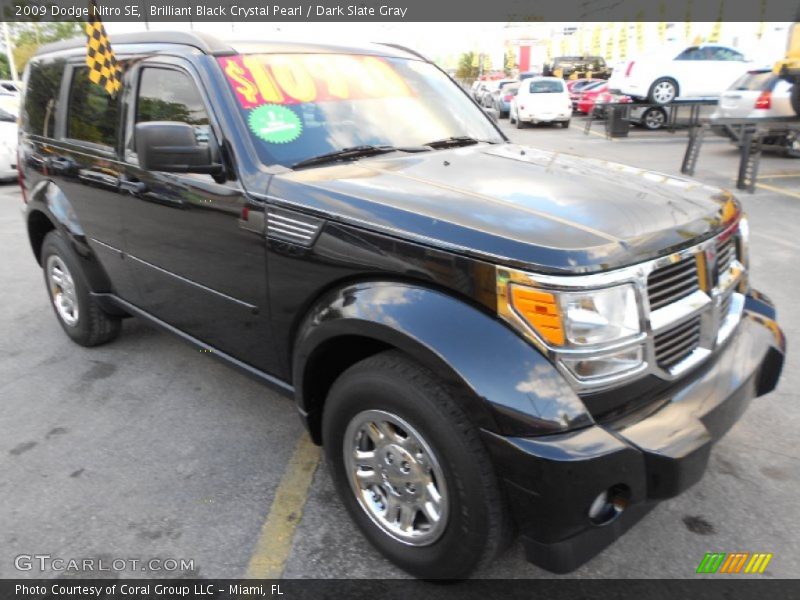 Brilliant Black Crystal Pearl / Dark Slate Gray 2009 Dodge Nitro SE