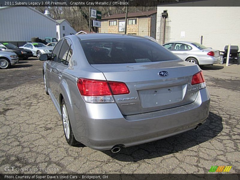 Graphite Gray Metallic / Off-Black 2011 Subaru Legacy 3.6R Premium