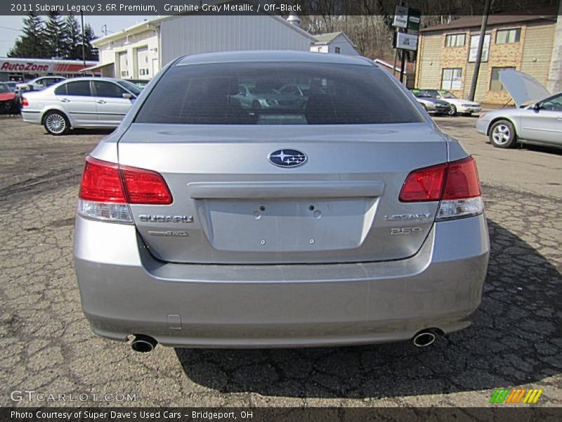 Graphite Gray Metallic / Off-Black 2011 Subaru Legacy 3.6R Premium