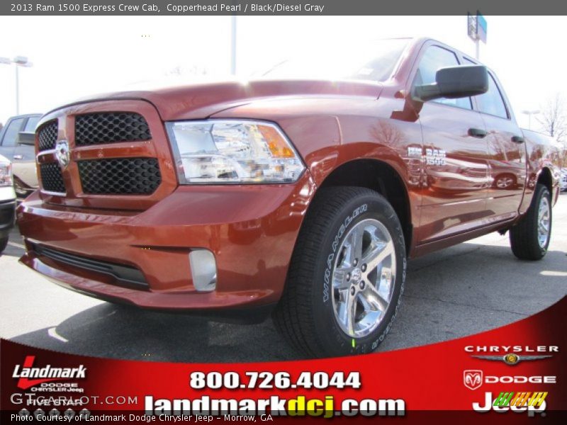 Copperhead Pearl / Black/Diesel Gray 2013 Ram 1500 Express Crew Cab