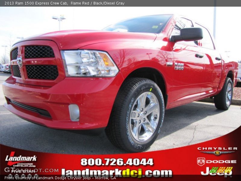 Flame Red / Black/Diesel Gray 2013 Ram 1500 Express Crew Cab