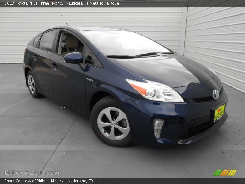 Nautical Blue Metallic / Bisque 2013 Toyota Prius Three Hybrid