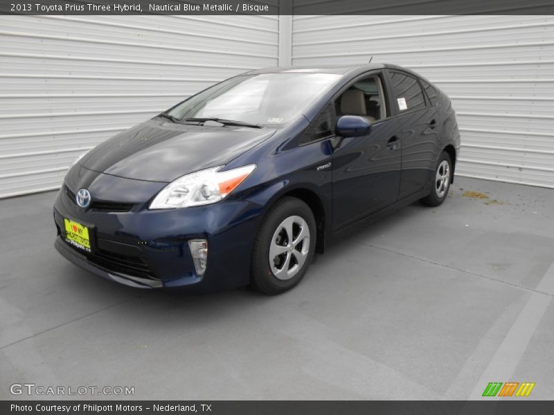 Nautical Blue Metallic / Bisque 2013 Toyota Prius Three Hybrid