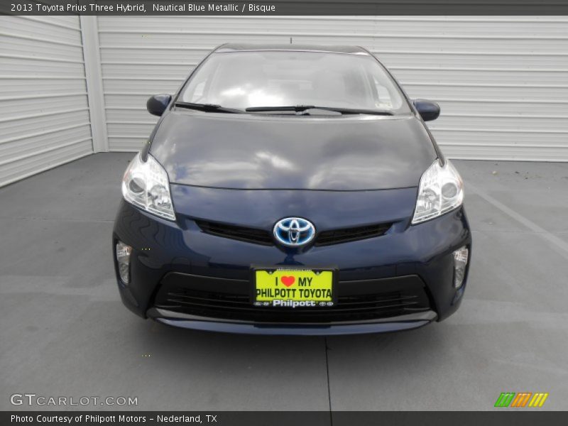 Nautical Blue Metallic / Bisque 2013 Toyota Prius Three Hybrid