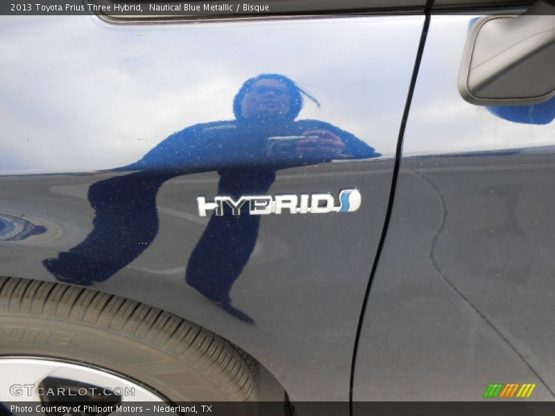 Nautical Blue Metallic / Bisque 2013 Toyota Prius Three Hybrid