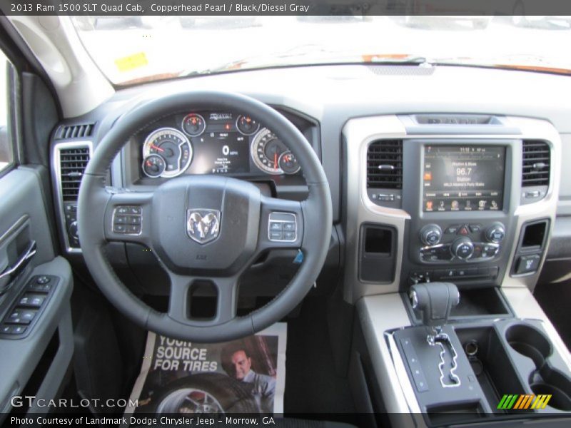 Copperhead Pearl / Black/Diesel Gray 2013 Ram 1500 SLT Quad Cab
