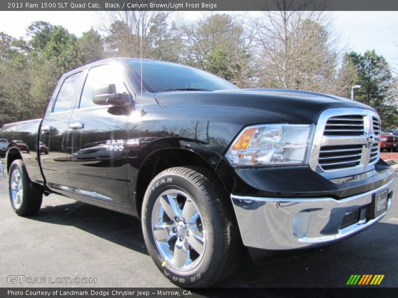 Black / Canyon Brown/Light Frost Beige 2013 Ram 1500 SLT Quad Cab