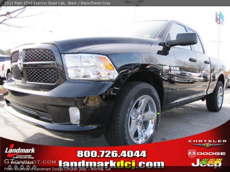 Black / Black/Diesel Gray 2013 Ram 1500 Express Quad Cab