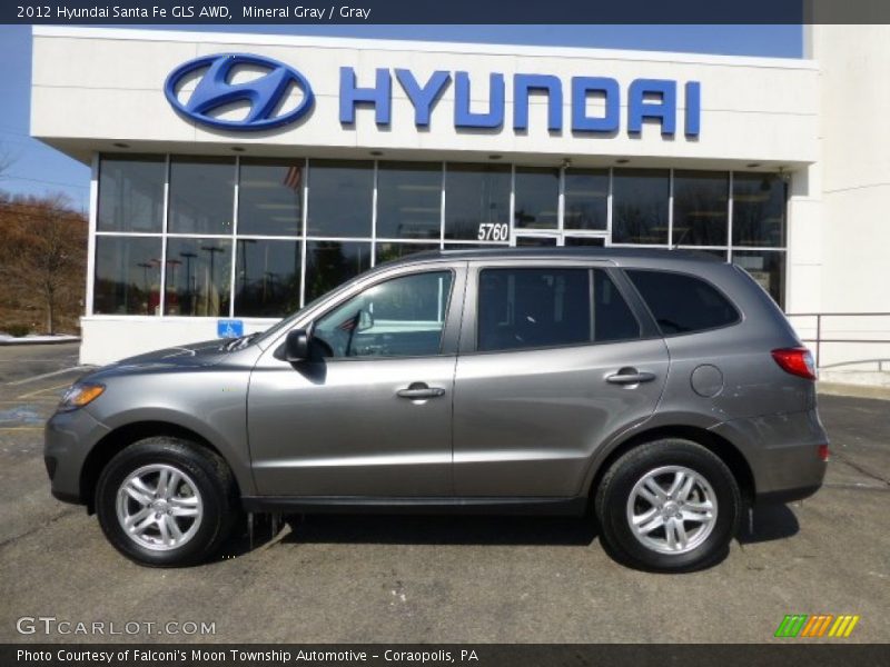 Mineral Gray / Gray 2012 Hyundai Santa Fe GLS AWD