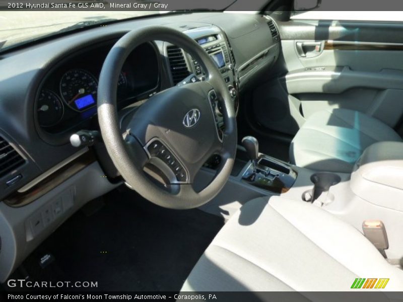 Mineral Gray / Gray 2012 Hyundai Santa Fe GLS AWD