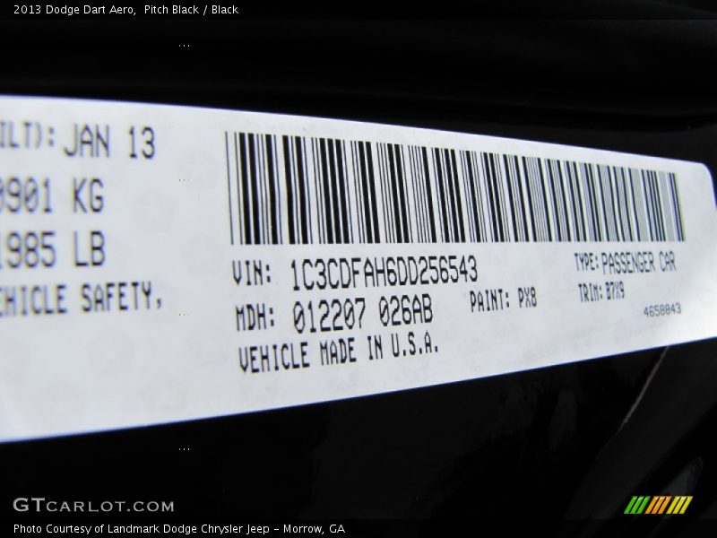 Pitch Black / Black 2013 Dodge Dart Aero
