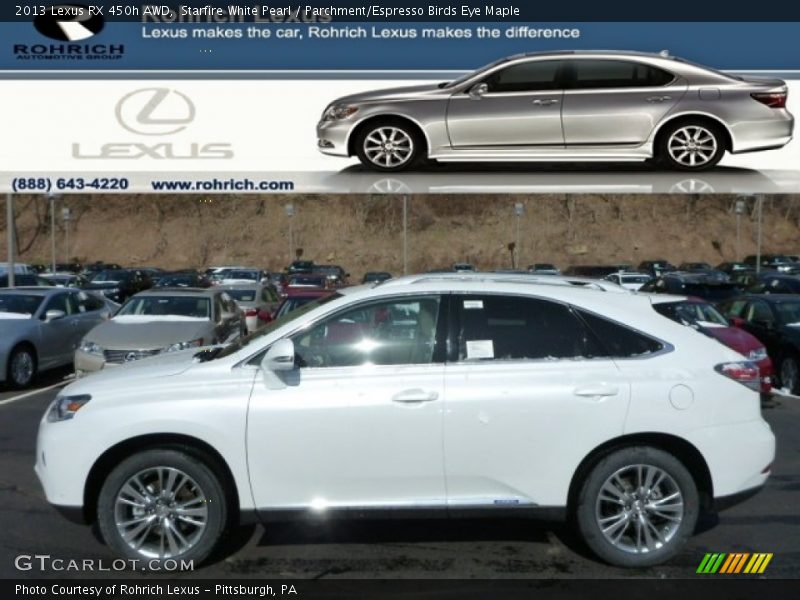 Starfire White Pearl / Parchment/Espresso Birds Eye Maple 2013 Lexus RX 450h AWD