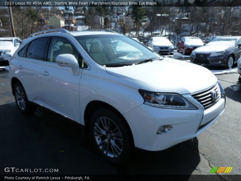 Starfire White Pearl / Parchment/Espresso Birds Eye Maple 2013 Lexus RX 450h AWD